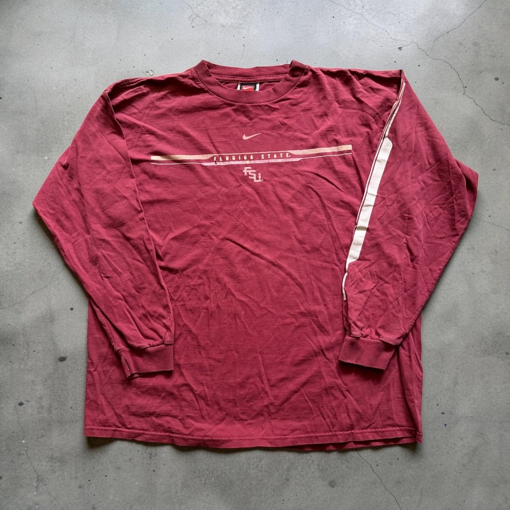 Vintage Nike Team Florida State Seminoles Long Sleeve Shirt Mens L FSU 90s Y2K
